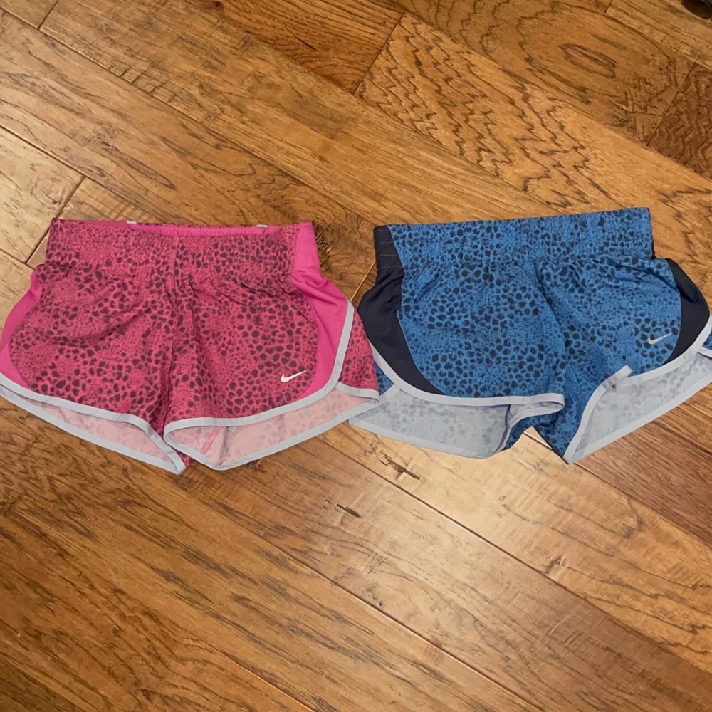 Nike Kids' Pink and Blue Athletic Shorts